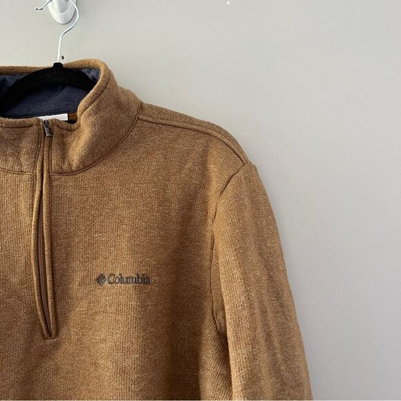 Columbia Men's Brown Pullover Sweatshirt Fleece 1/4 Zip Size Large - Picture 3 of 7